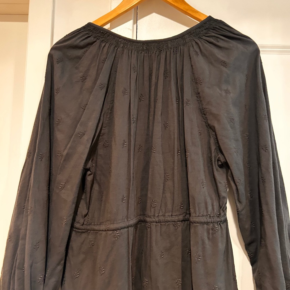 Old Navy Womens Tiered Midi Dress Medium Dark Cottagecore Prairie Boho Peasant - Picture 11 of 12